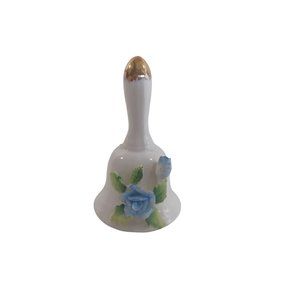 Vintage Porcelain 3D Rose Bell Small Brinns Bone China 3.5" Tall x 2" Wide